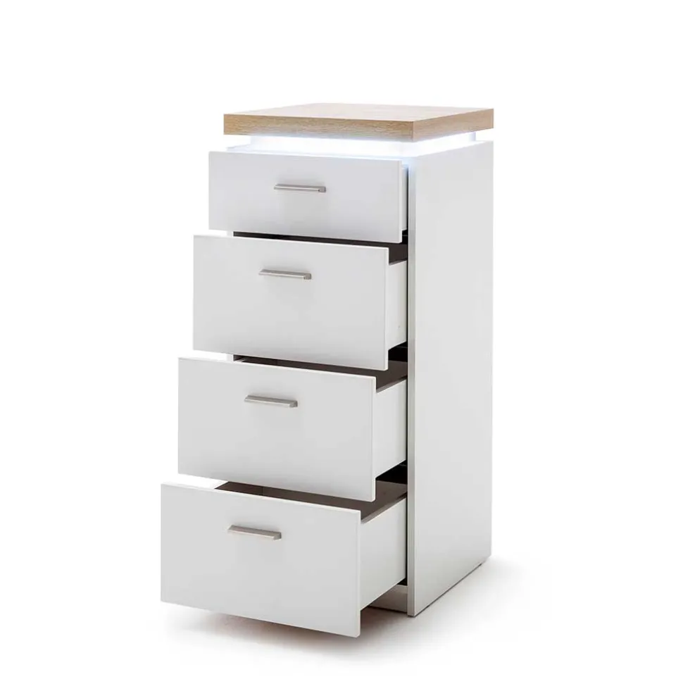 42x98x44 Wohnzimmer Hochkommode mit LED - Nusenia