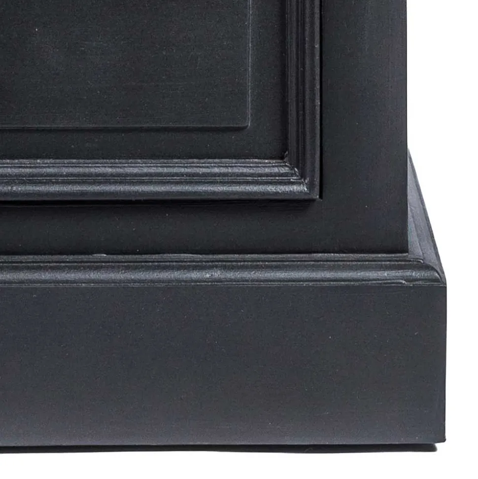 61x180x42 Wohnzimmer Schrank in Schwarz & Teak - Niovan