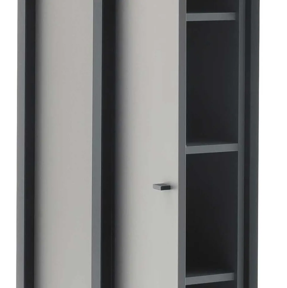 40x178x37 Wohnzimmer Schrank in Grau & Anthrazit - Ridona I