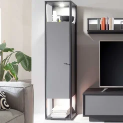 40x178x37 Wohnzimmer Schrank in Grau & Anthrazit - Ridona I