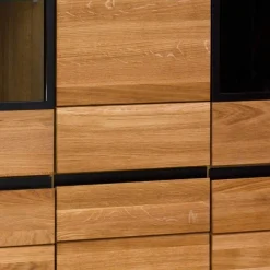 162x148x42 Wohnzimmer Schrank mit Glas Einsätzen - Sennya I