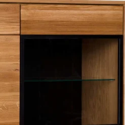 162x148x42 Wohnzimmer Schrank mit Glas Einsätzen - Sennya I