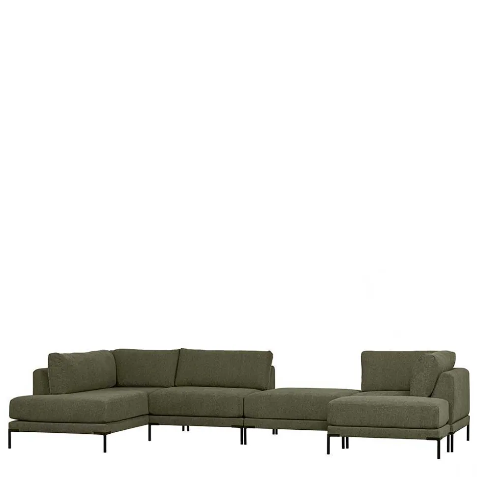 100x44x100 Wohnzimmerhocker in Dunkelgrün - Arraggo