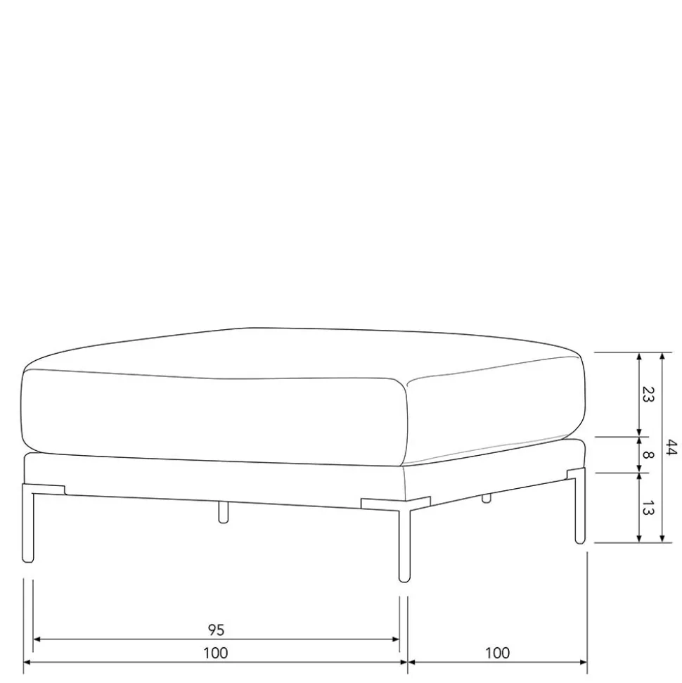 100x44x100 Wohnzimmerhocker in Dunkelgrün - Arraggo