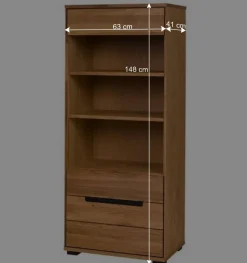 63x148x41 Wohnzimmerregal in Eiche - Sennya I