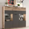 140x134x37 Wohnzimmerschrank Highboard mit Glas - Lucios