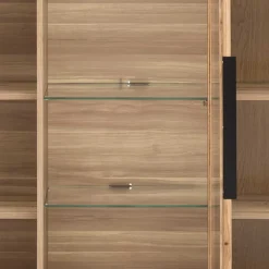 160x141x40 Wohnzimmerschrank mit Glaseinsatz - Nelenia