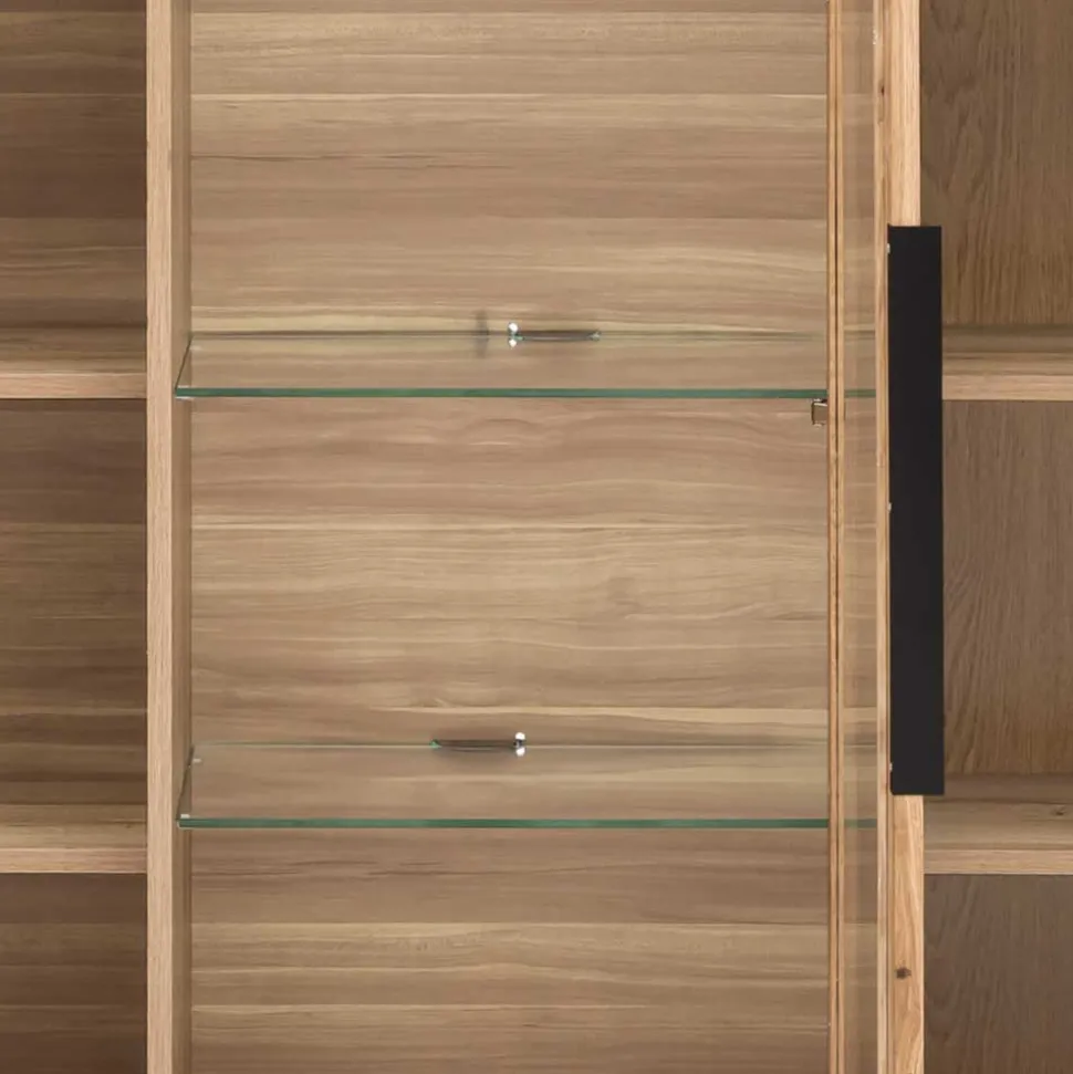 160x141x40 Wohnzimmerschrank mit Glaseinsatz - Nelenia