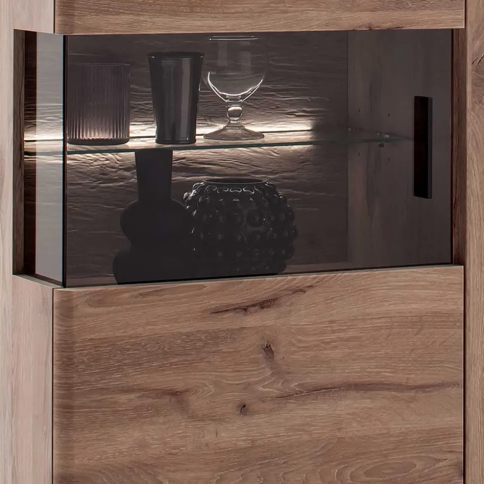 150x124x38 Wohnzimmerschrank mit Glas modern - Bekunion