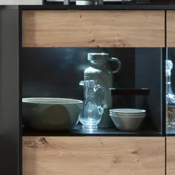 126x118x40 Wohnzimmerschrank mit Glaseinsatz - Paniera