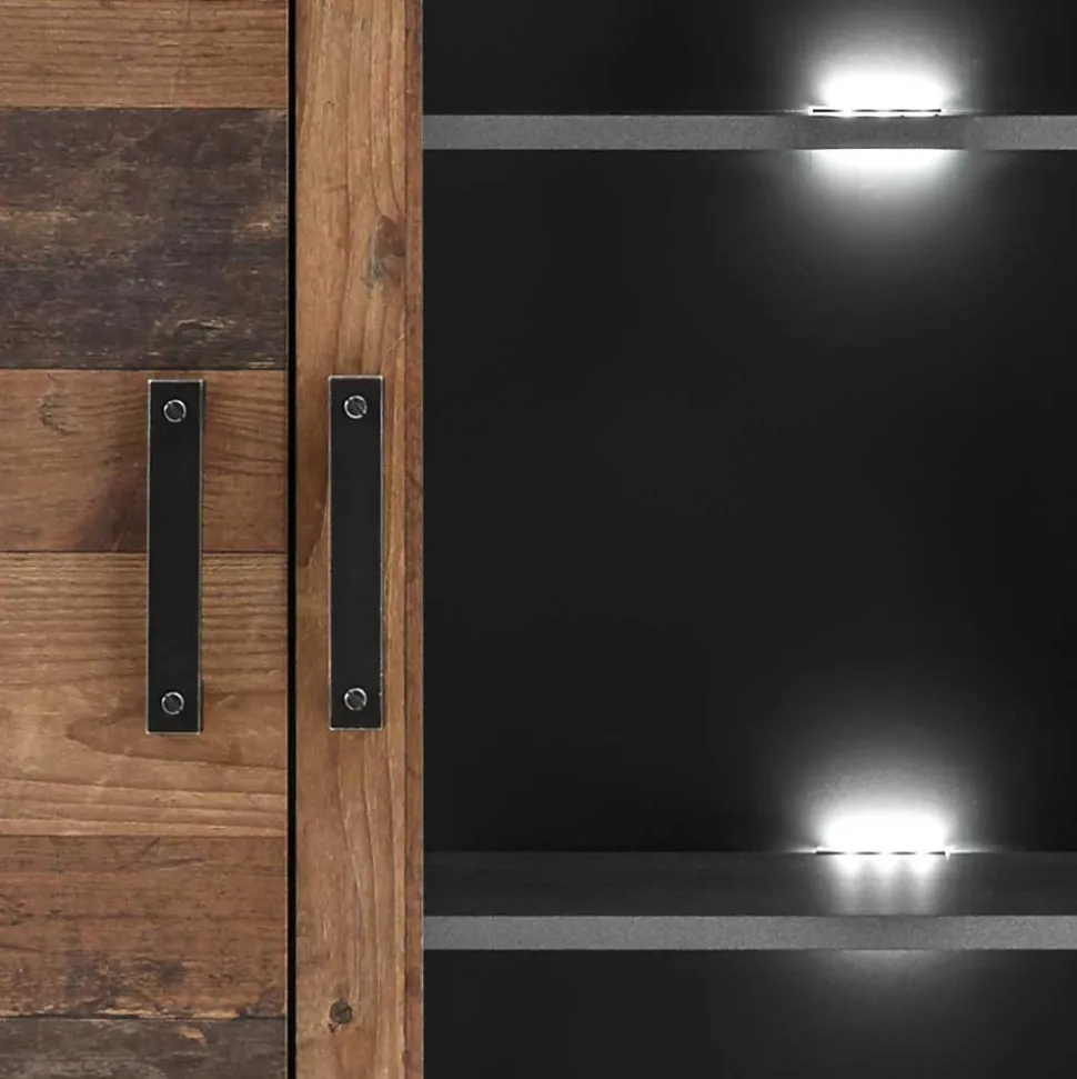 97x201x40 Wohnzimmerschrank mit Glastür - Timuras