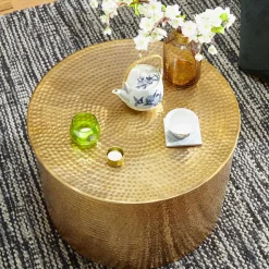 61x41x61 Wohnzimmer-Tisch aus Alu in Gold - Rading