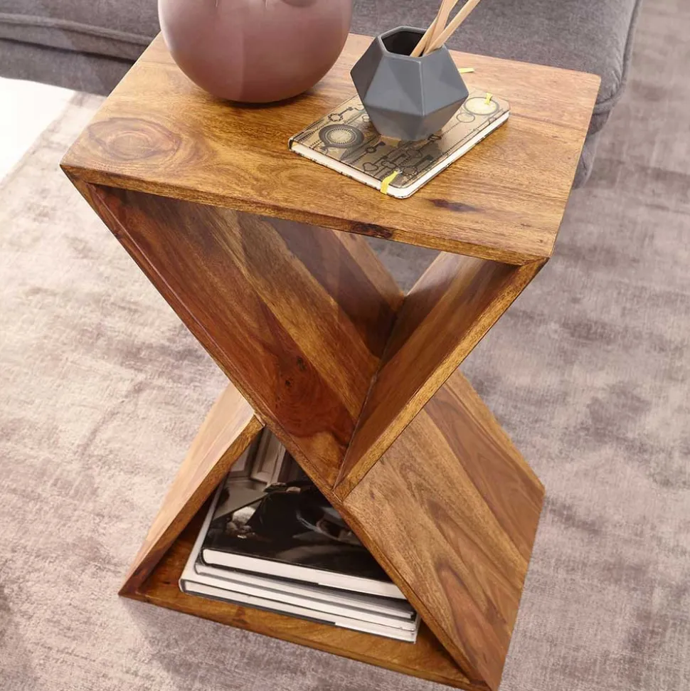 43x60x30 X Design Couchisch aus Sheesham Massivholz - Andarina