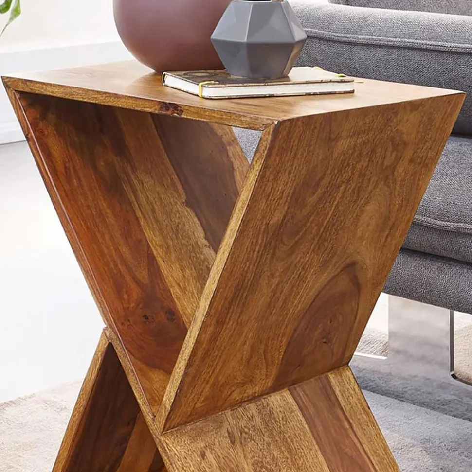 43x60x30 X Design Couchisch aus Sheesham Massivholz - Andarina