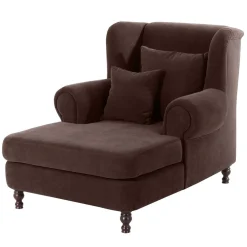 XXL Polstersessel in Braun Velours - Snoud