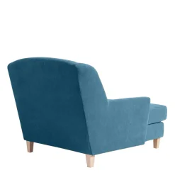 XXL Sessel in Petrol Blau & Buche Natur - Mexica
