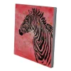 Zebra Wandbild in Rot Schwarz - Huvina