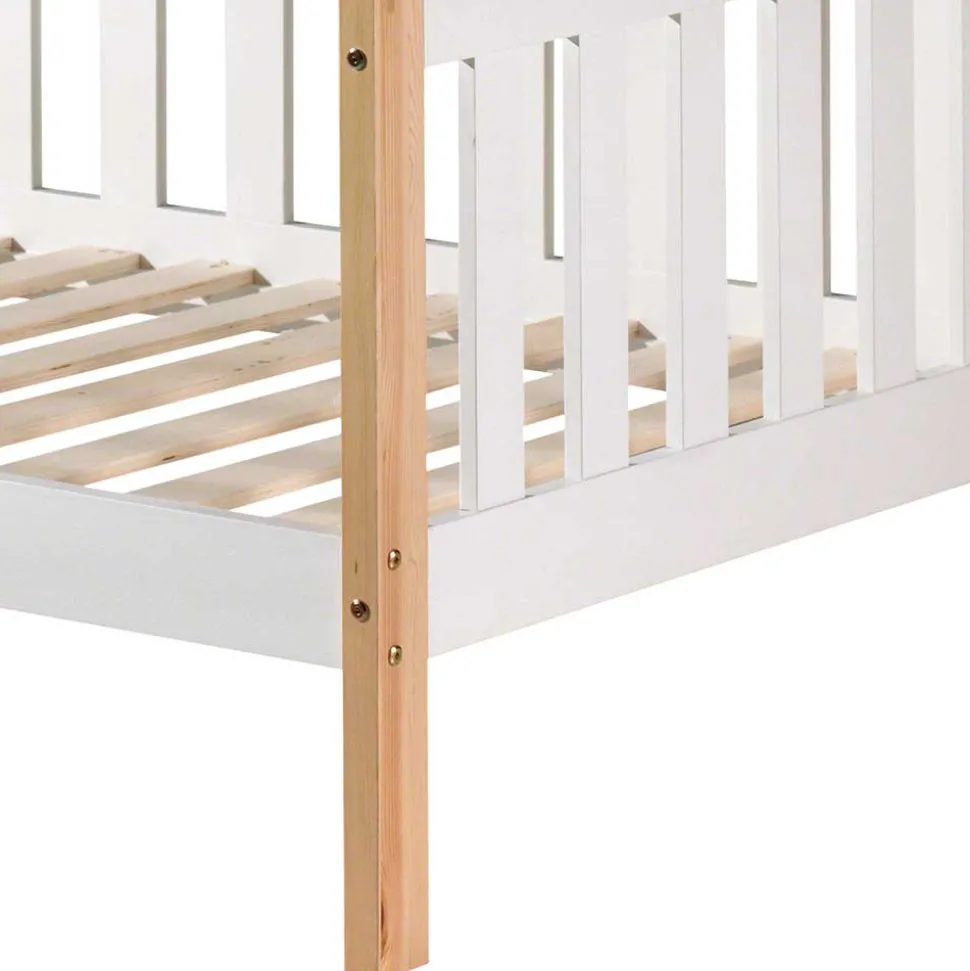 Zeltbett Kojenbett in Weiß & Kiefer - Mileno
