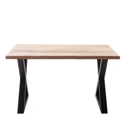 Zerreiche Tisch mit Naturkante und X-Füßen - Yelna