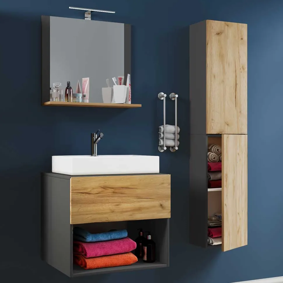 Zweifarbige Badezimmermöbel hängend - Effect (dreiteilig)