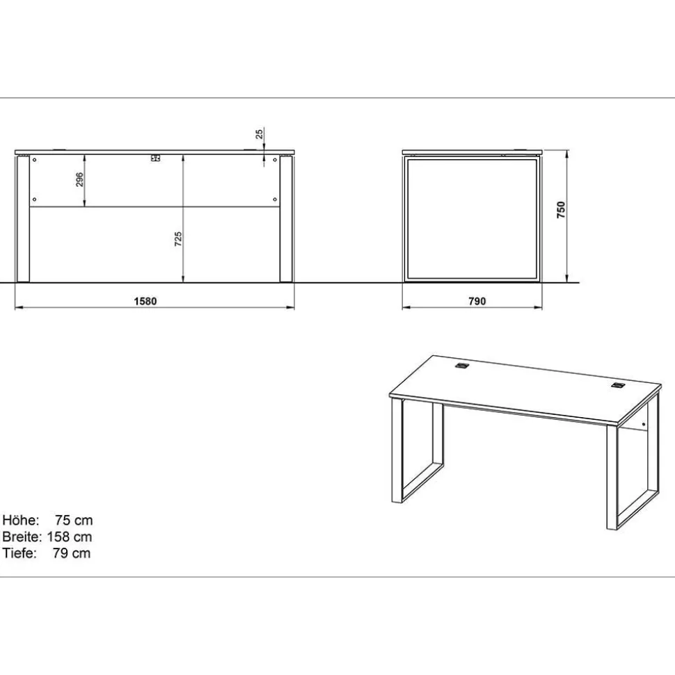 Zweifarbige Büromöbel Kombination - Situatica (fünfteilig)