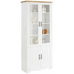 Zweifarbige Landhaus Vitrine mit vier Türen - Ribeiro