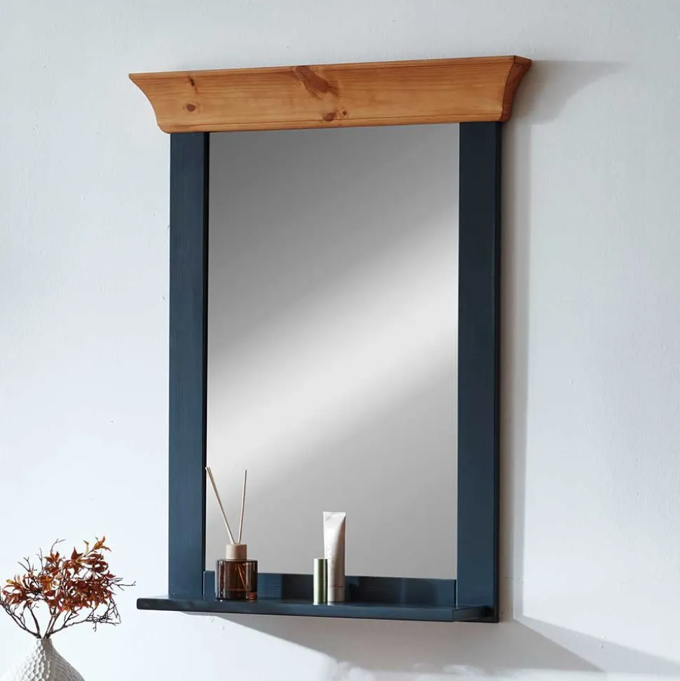 Zweifarbiger Spiegel in Schwarz & Kiefer Laugenfarben - Strada