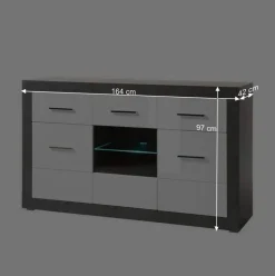 Zweifarbiges Design-Sideboard 97cm hoch - Istensa