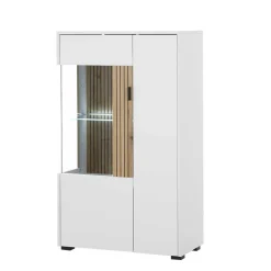 Zweifarbiges Highboard mit Glaseinsatz - Nenaloro