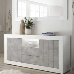 Zweifarbiges Sideboard mit offenem Fach - Niris