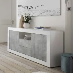 Zweifarbiges Sideboard mit offenem Fach - Niris