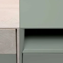 Zweifarbiges TV Board mit Gerätefach - Ajevos