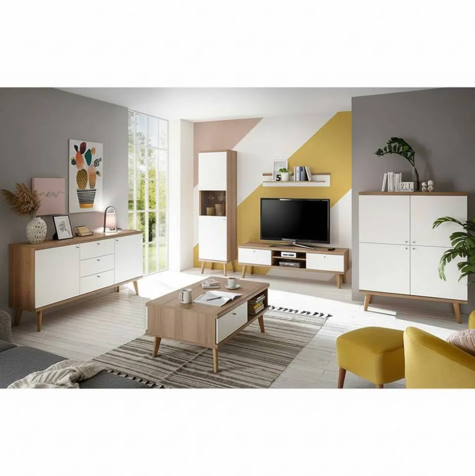 Zweifarbiges Wohnzimmer Möbel Set - Cablos (sechsteilig)