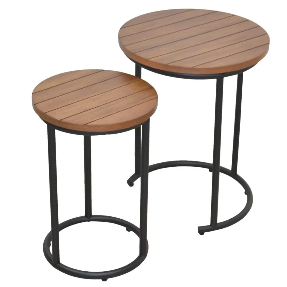 Zweisatztisch in Walnuss Braun - Elefontra (zweiteilig)