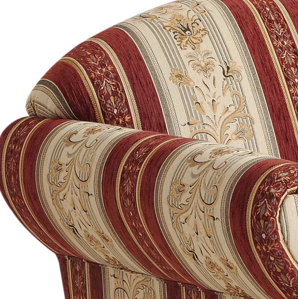 Zweisitzer Couch in Rot Braun Beige gestreift - Comi