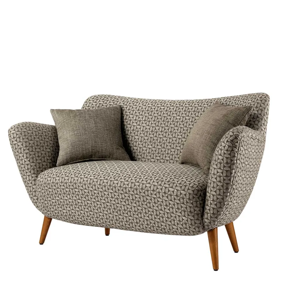 Zweisitzer Designsofa in Beige Braun gemustert - Regiovs