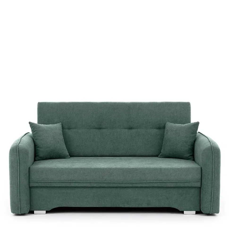 Zweisitzer Schlafsofa in Mintgrün Velours - Ronn