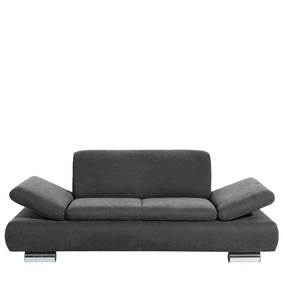 Zweisitzer Sofa aus Velours Anthrazit - Venezia