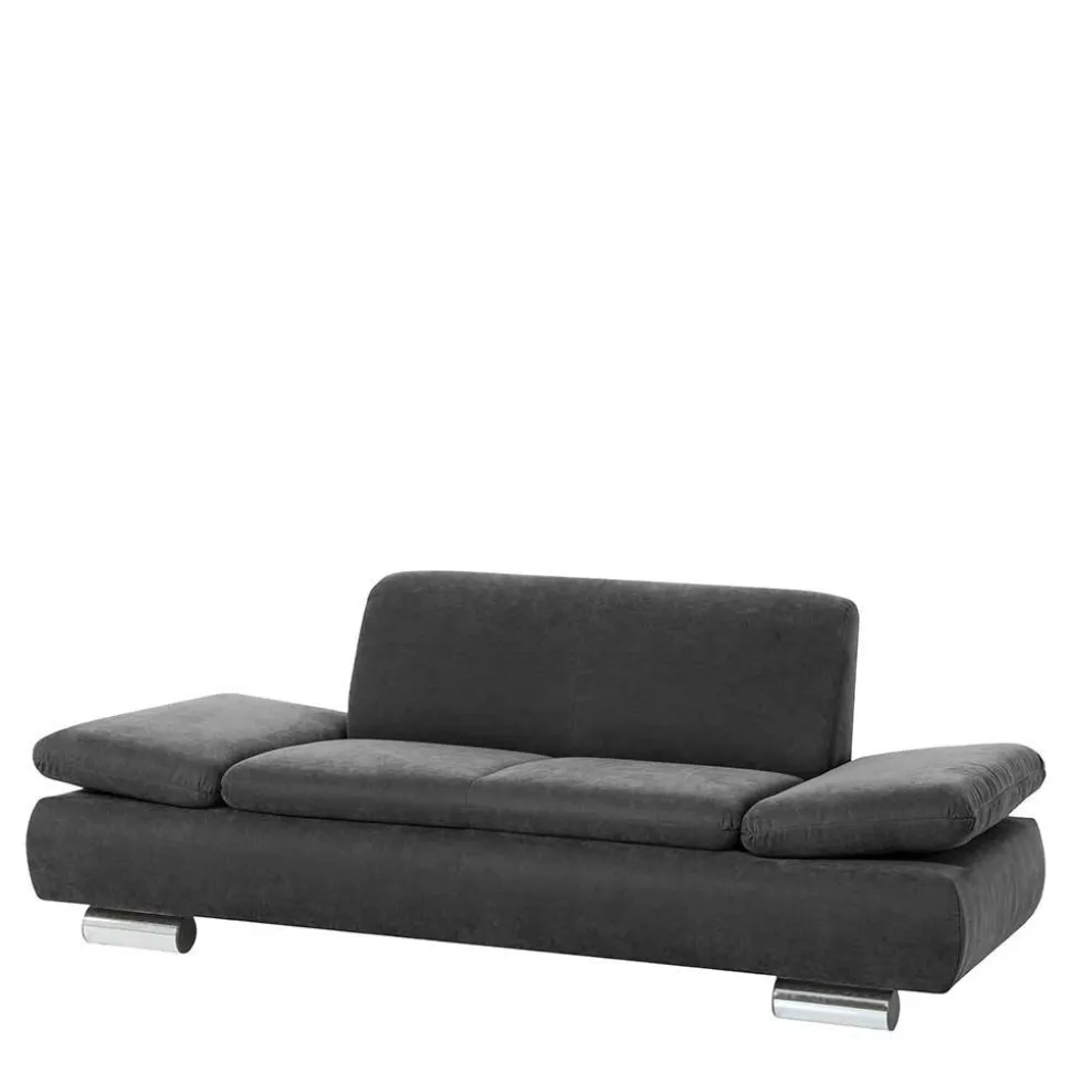 Zweisitzer Sofa aus Velours Anthrazit - Venezia