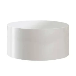 Zylinder Design Couchtisch in Hochglanz Weiß - Reading