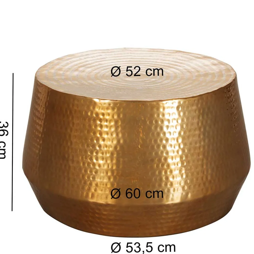 Zylinderform Sofatisch in Gold lackiert - Dronja