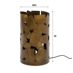 Zylindrische Tischlampe in Bronze Antik - Standing