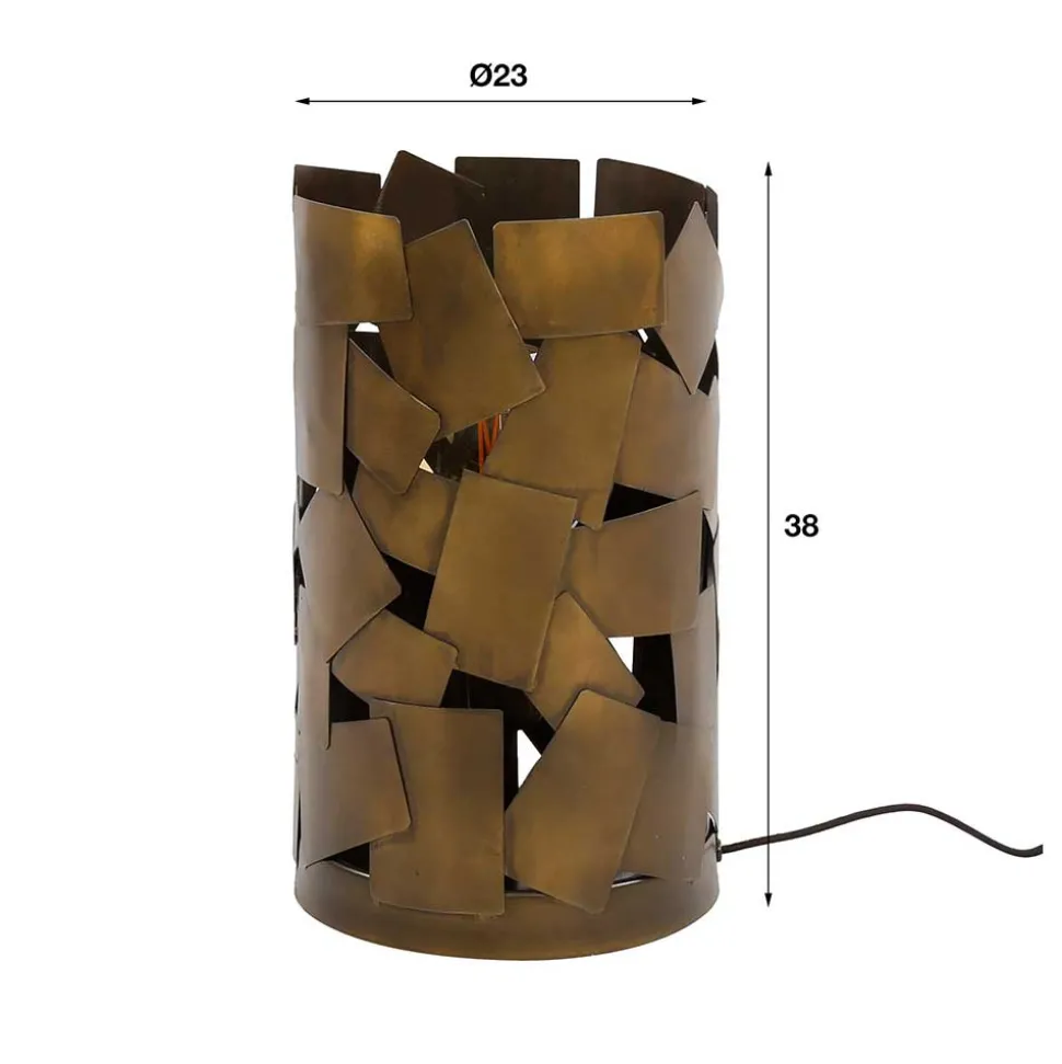 Zylindrische Tischlampe in Bronze Antik - Standing